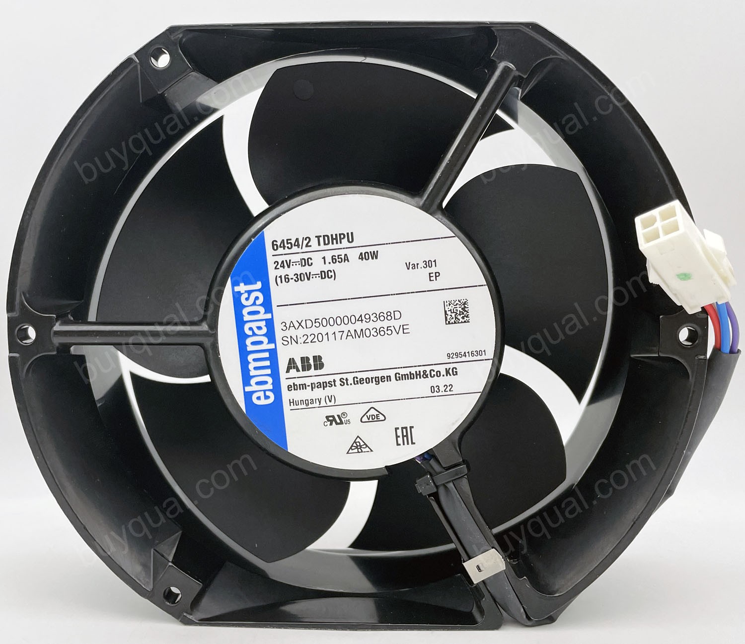 Ebmpapst 6454/2TDHPU 3AXD50000049368D 24V 1.65A 40W 4wires Cooling Fan