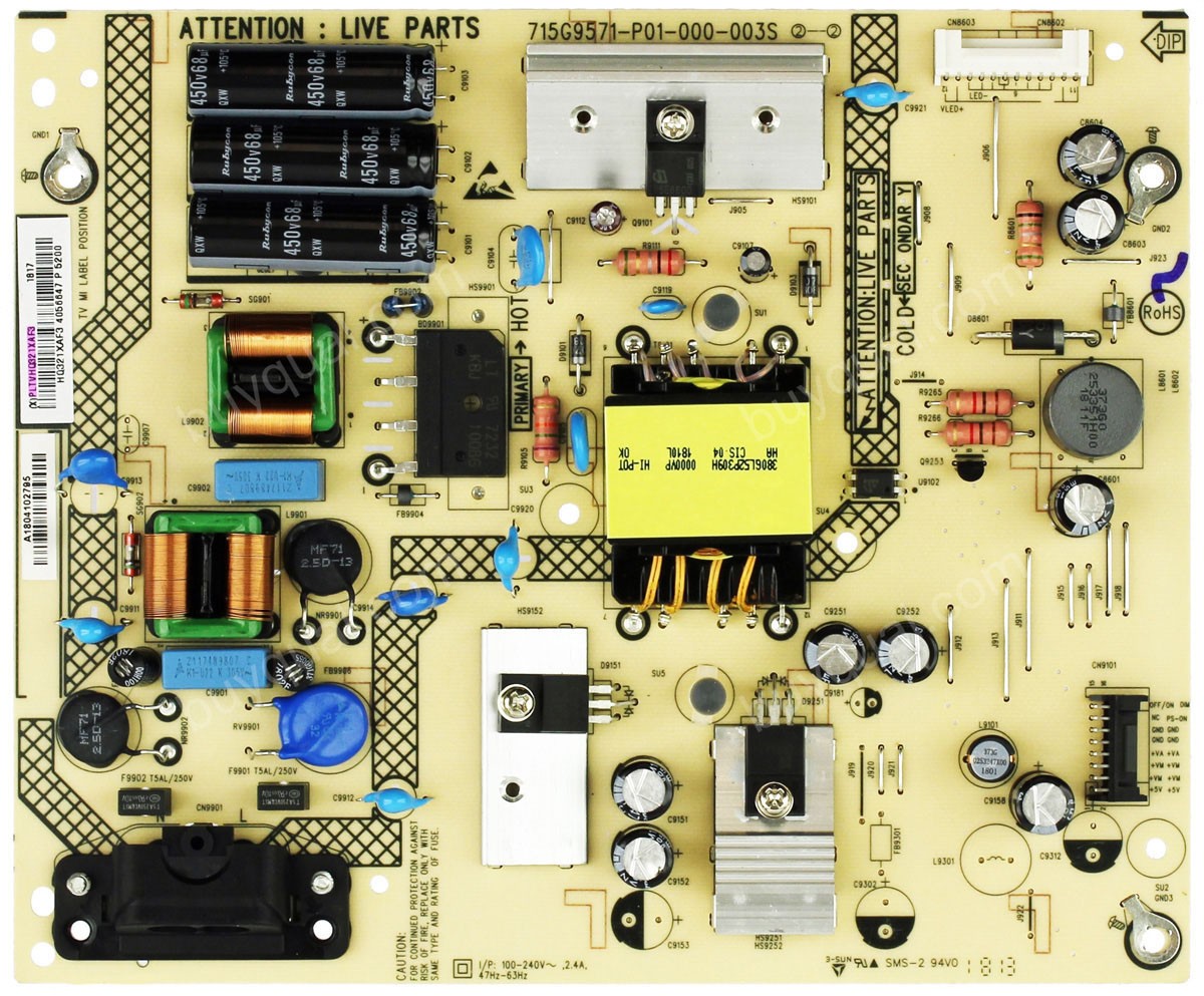 Sharp 715G9571-P01-000-003S (X)PLTVHQ321XAF3 Power Supply / LED Driver Board for LC-43LB601U
