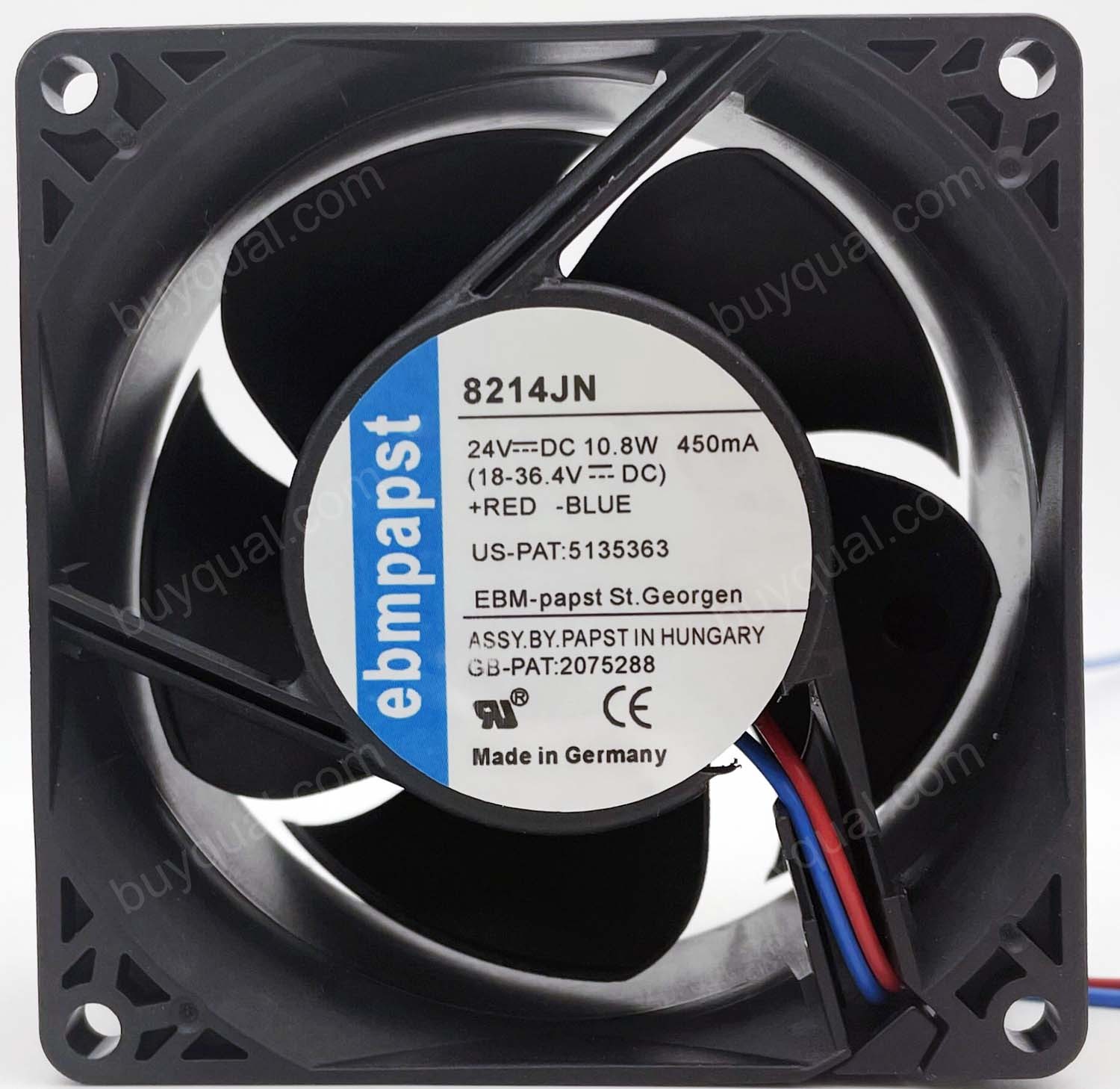 Ebmpapst 8214JN 24V 0.45A 10.8W 2wires Cooling Fan - New
