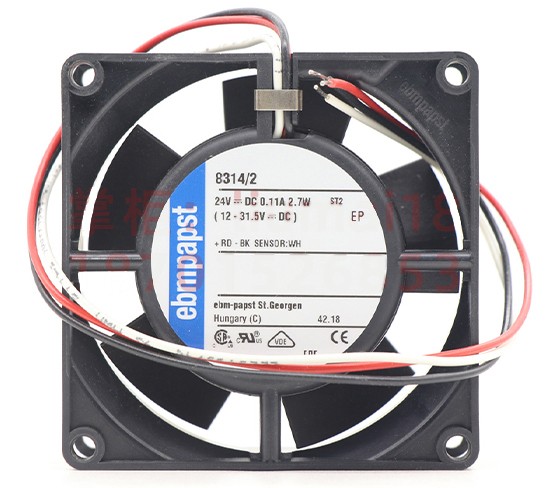 Ebmpapst 8314/2 24V 0.11A 2.7W 3wires Cooling Fan
