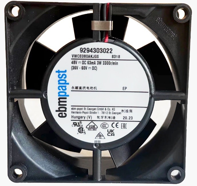 Ebmpapst 8318 ( VWCE080AKJGS 9294303022 ) 48V 63mA 3W 2wires Cooling Fan