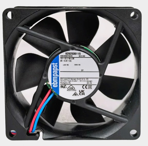 Ebmpapst 8412NH ( VWCD080YHEHS 9292506115 ) 12V 0.18A 2.2W 2wires Cooling Fan - Original New
