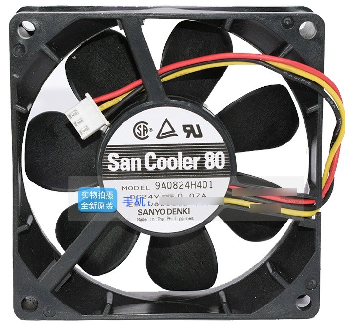 SANYO 9A0824H4011 24V 0.07A 3wires Cooling Fan 