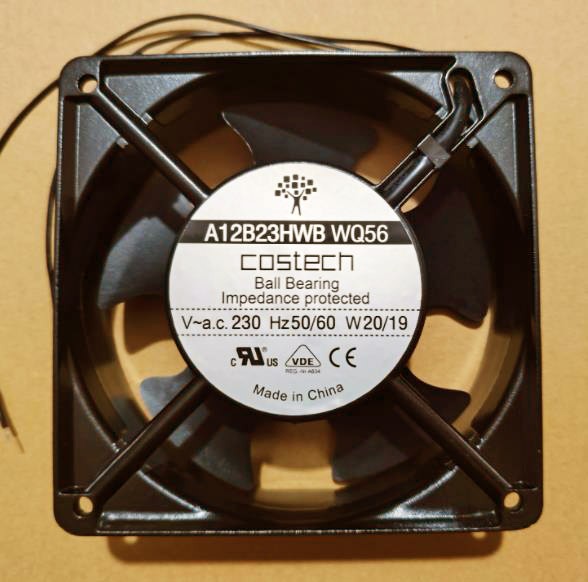 Costech A12B23HWB WQ56 230V 20/19W 2wires Cooling Fan 