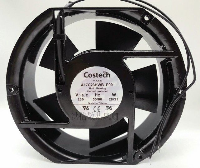 COSTECH A17C23HWB P00 230V 28/31W 2wires Cooling Fan 