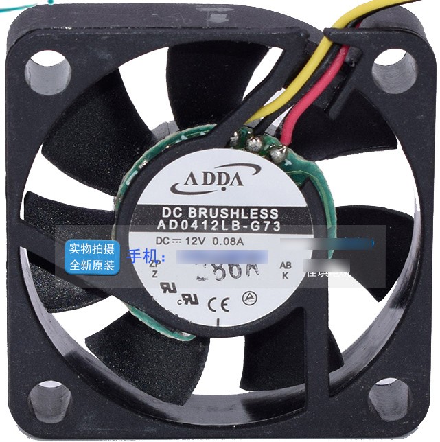 ADDA AD0412LB-G73 12V 0.08A 3 Wires Cooling Fan 