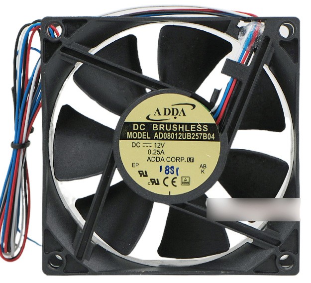 ADDA AD08012UB257B04 12V 0.25A 4wires Cooling Fan 