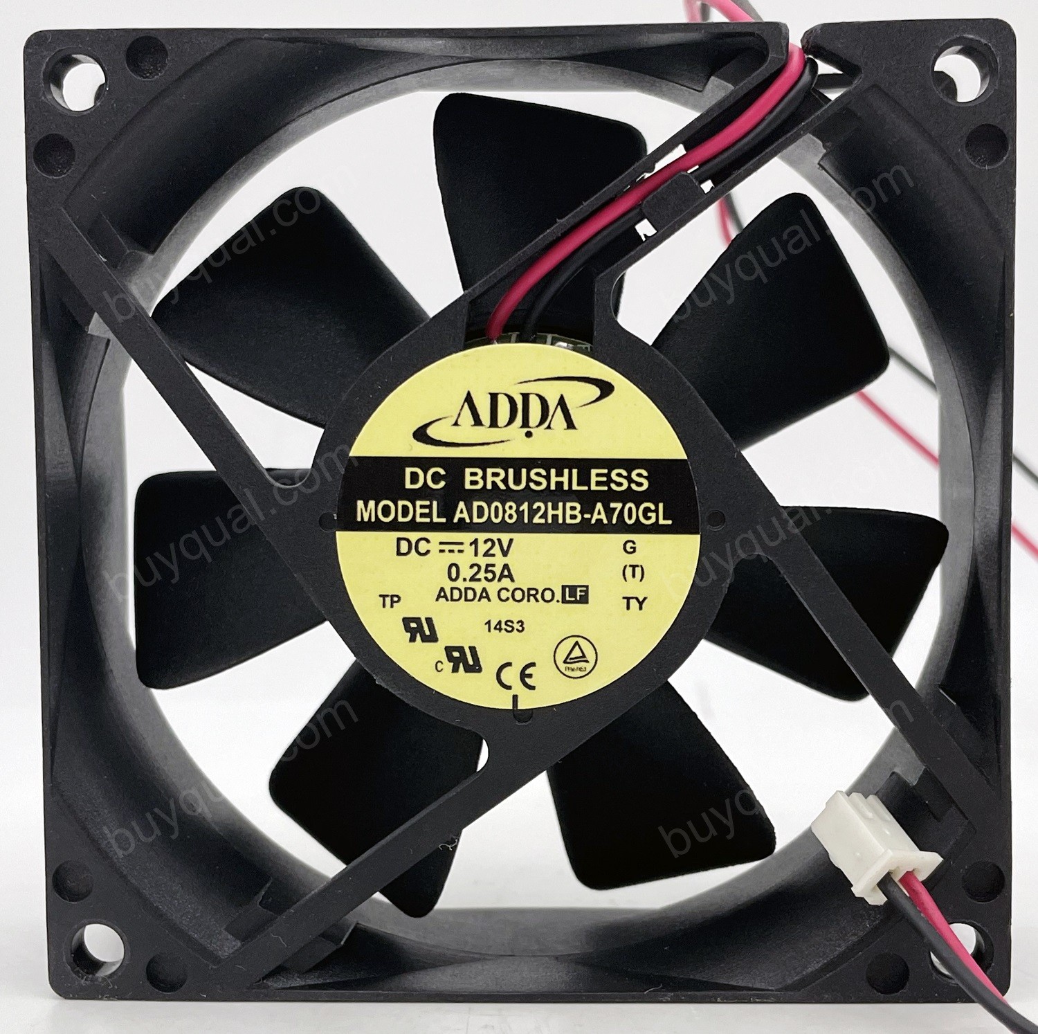 ADDA AD0812HB-A70GL 12V 0.25A 3W 2wires Cooling Fan