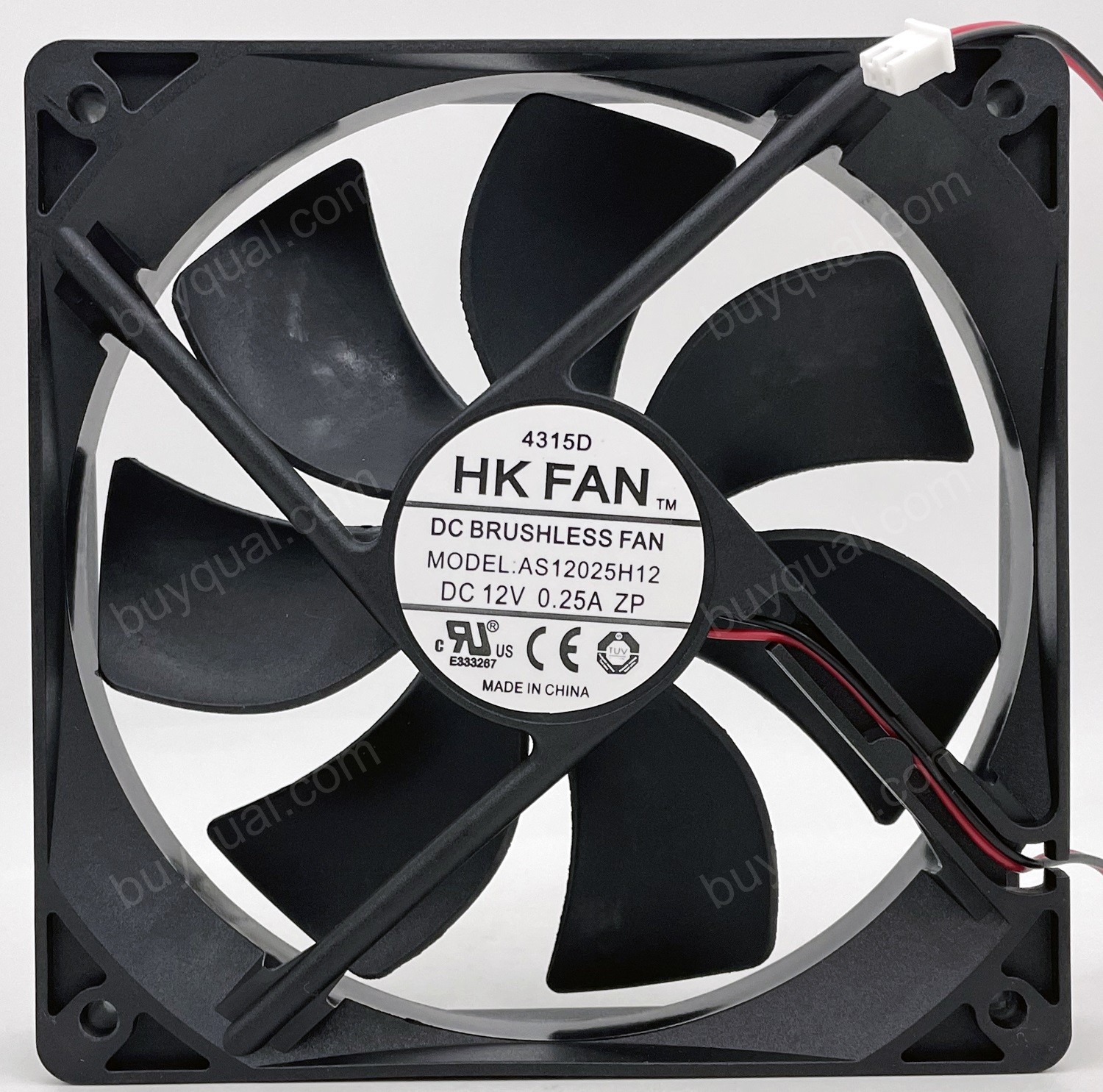 HK FAN AS12025H12 12V 0.25A 2wires Cooling Fan
