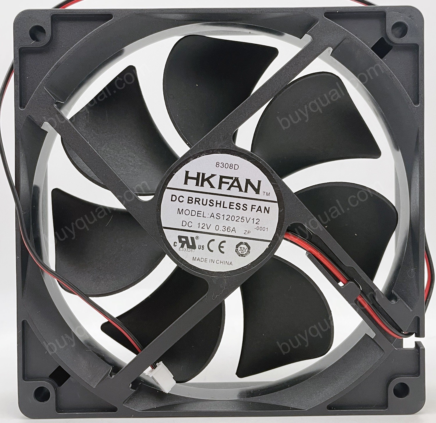 HK FAN AS12025V12 12V 0.36A 2wires Cooling Fan