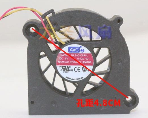 AVC BASA0509R5U 5V 0.2A 3wires Cooling Fan