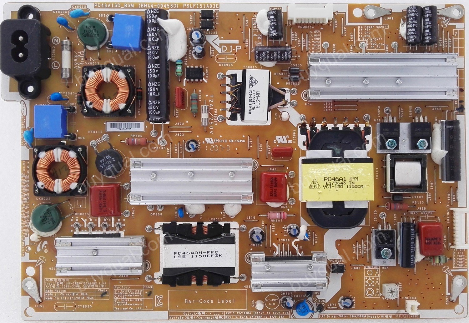 Samsung BN44-00458D PD46A1SD_BSM PSLF151A03E BN4400458D Power Supply / LED Board