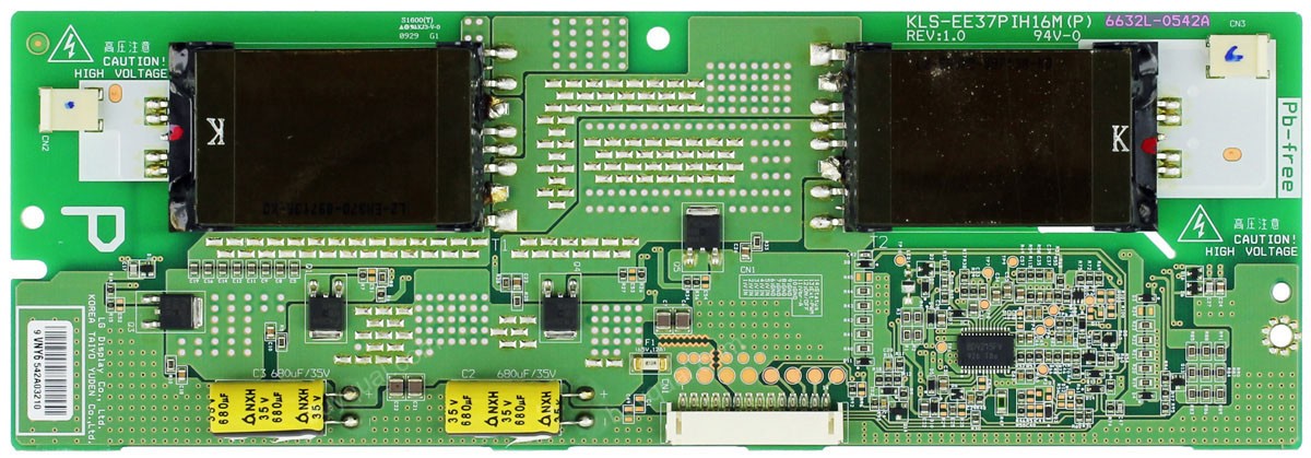 Panasonic 6632L-0542A KLS-EE37PIH16M(P) Backlight Inverter Board for TC-L37X1