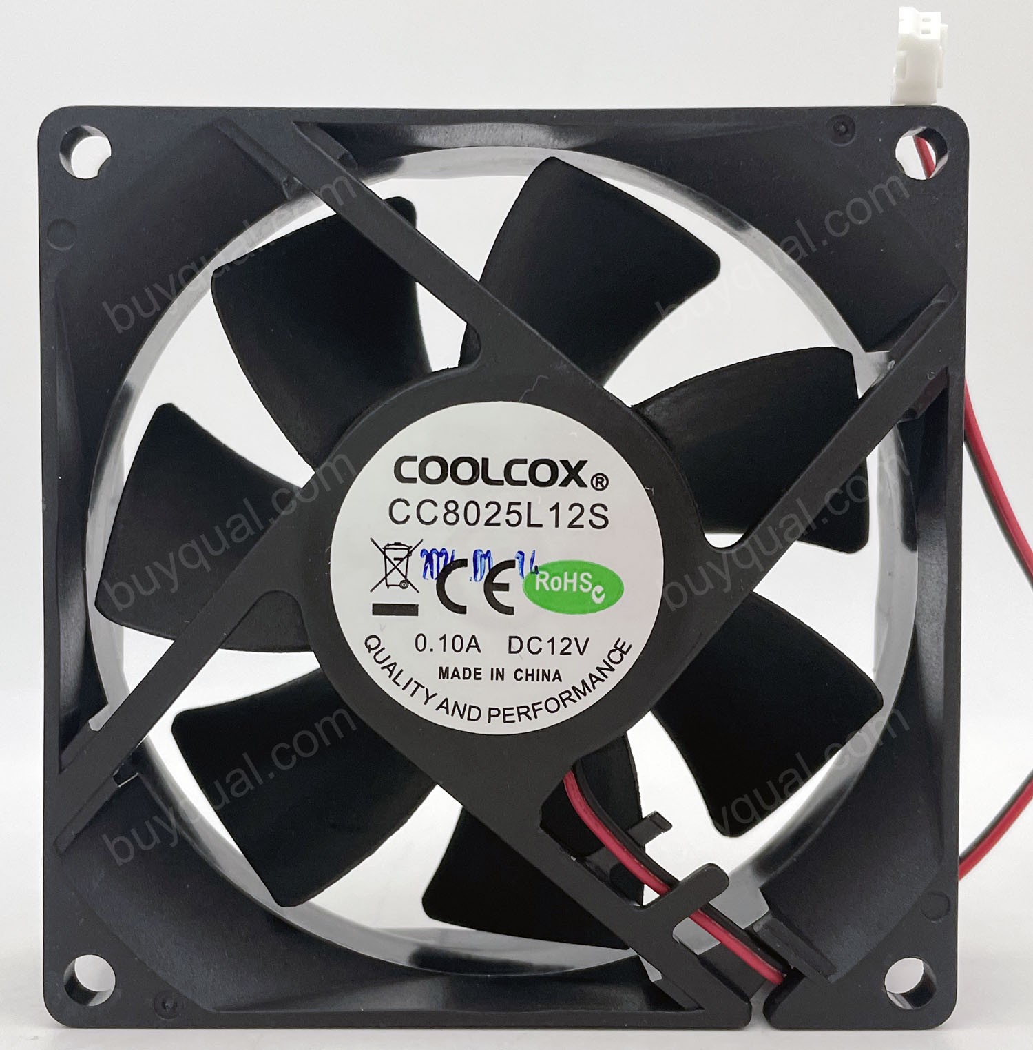 COOLCOX CC8025L12S 12V 0.10A 2wires Cooling Fan