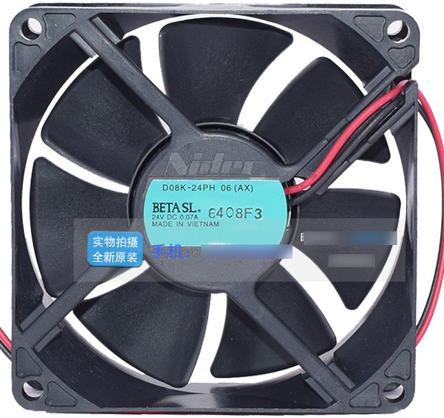 Nidec D08K-24PH 06(AX) 24V 0.07A 2wires Cooling Fan