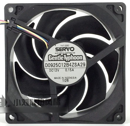 SERVO D0925C12B4ZSA29 12V 0.15A 4 Wires Cooling Fan 
