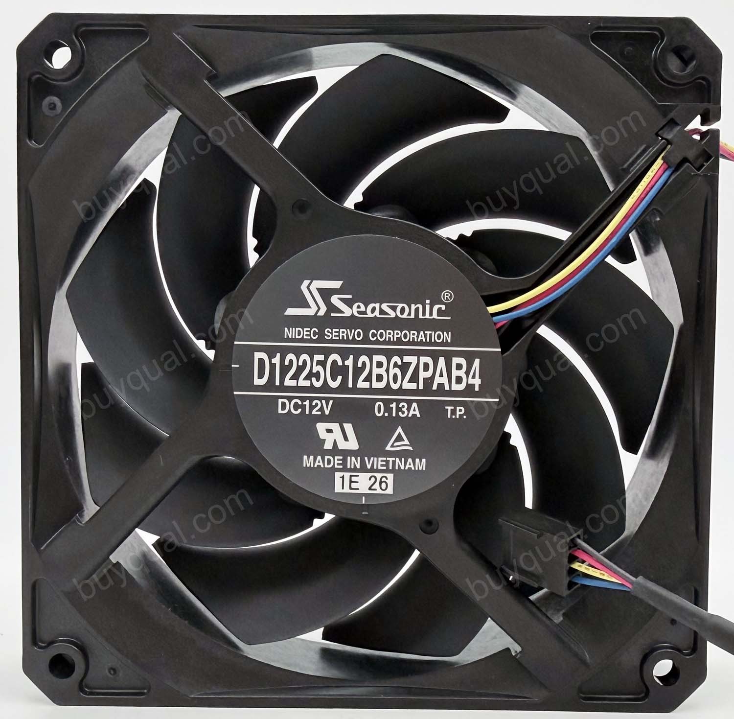 NIDEC D1225C12B6ZPAB4 12V 0.13A 4wires Cooling Fan 