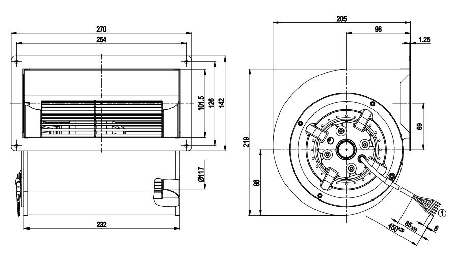 Ebmpapst D2D146-AA24-25 M2D068-EC 400V 0.37/0.31A 240/200W Cooling Fan 