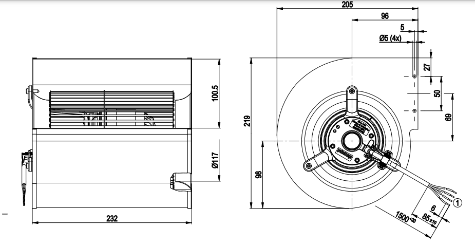 Ebmpapst D2E146-AP43-77 230V 1.39/1.26A 245/270W Cooling Fan - New