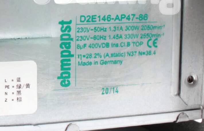 Ebmpapst D2E146-AP47-86 230V 1.31/1.45A 300/330W Cooling Fan - Original New