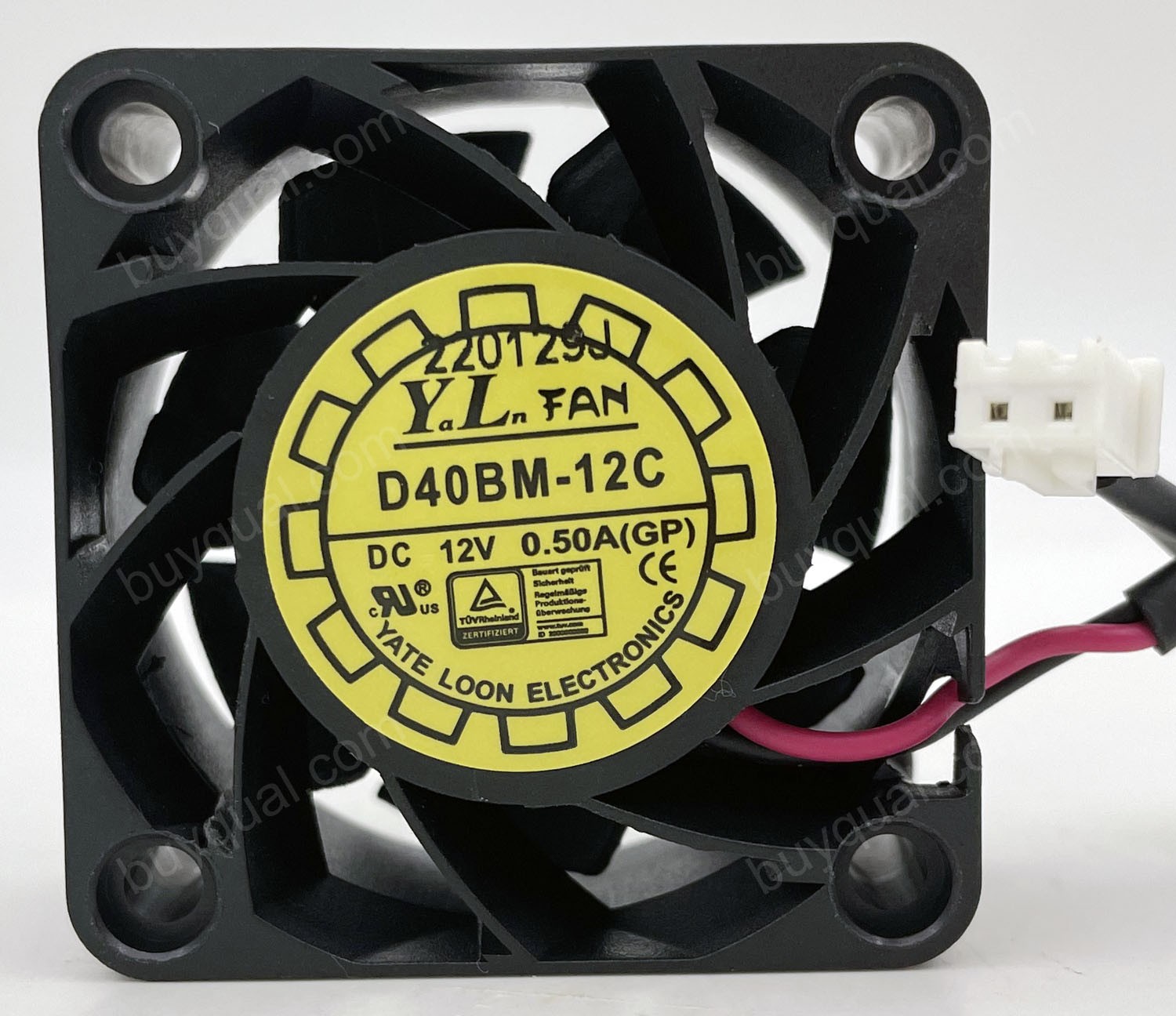 YATE LOON D40BM-12C 12V 0.50A 2 wires Cooling Fan