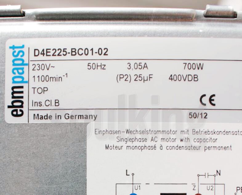 Ebmpapst D4E225-BC01-02 230V 3.05A 700W Cooling Fan