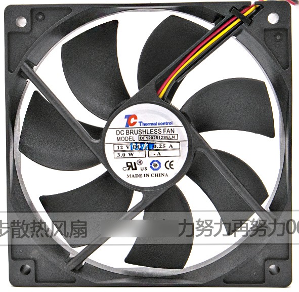 Thermal control DF1202512SELN 12V 0.25A 3.0W 3wires Cooling Fan