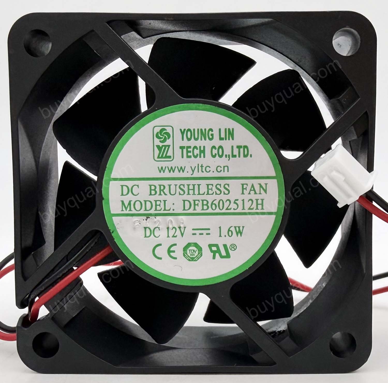 YOUNG LIN DFB602512H 12V 1.6W 2wires cooling fan