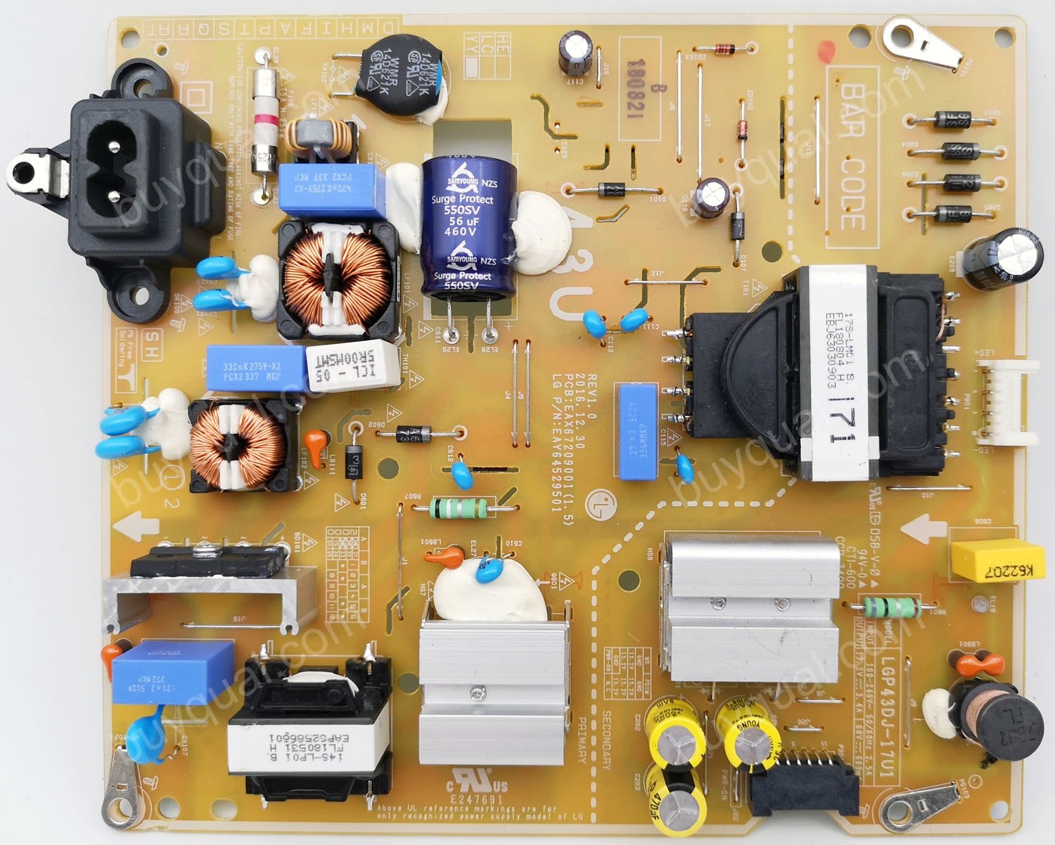 LG EAX67209001 EAY64529501 LGP43DJ-17U1 Power Supply/ LED Driver Board for 43UJ6300-CA 43LG6361-CA 