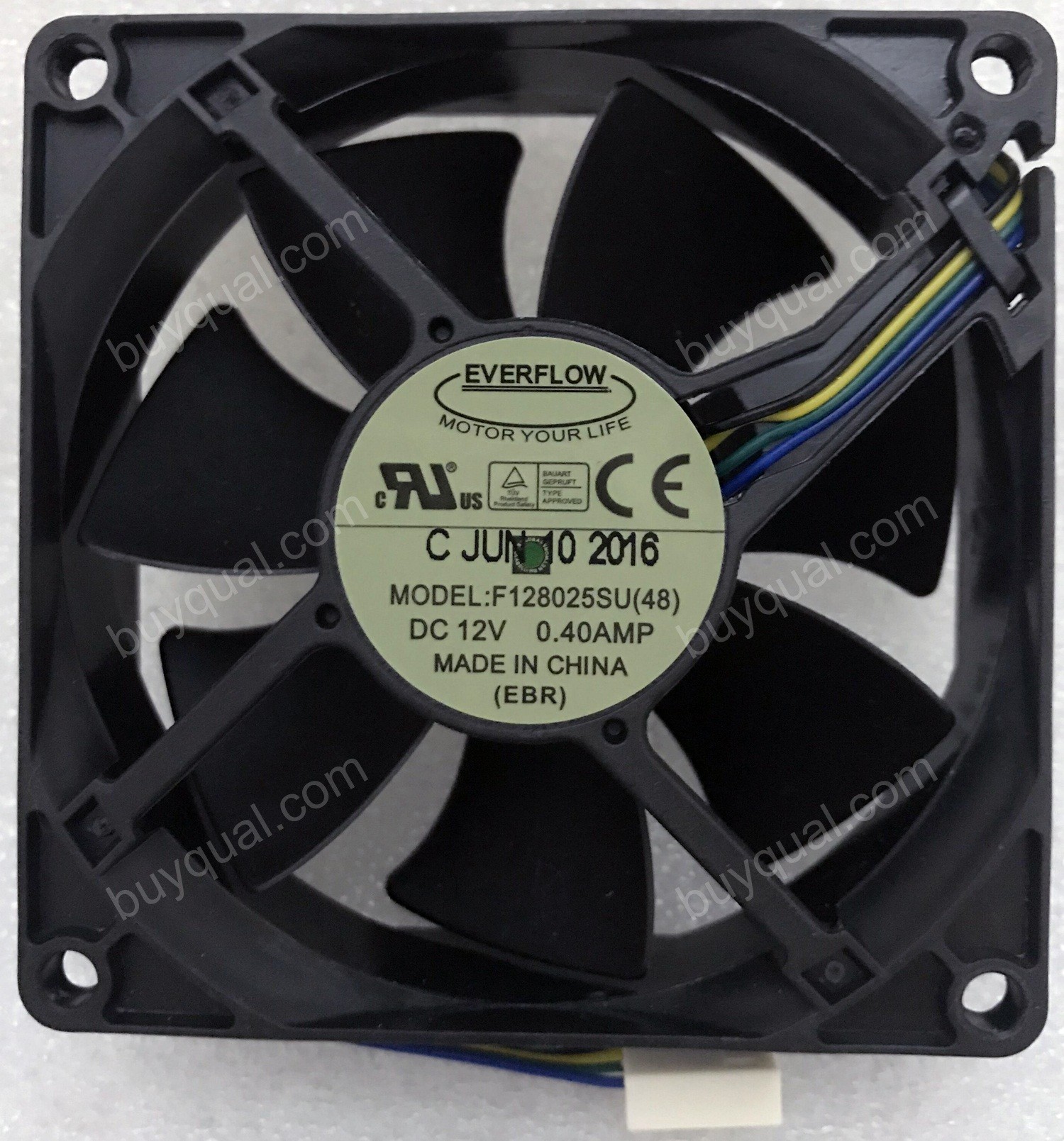 EVERFLOW F128025SU 12V 0.40A 4wires Cooling Fan
