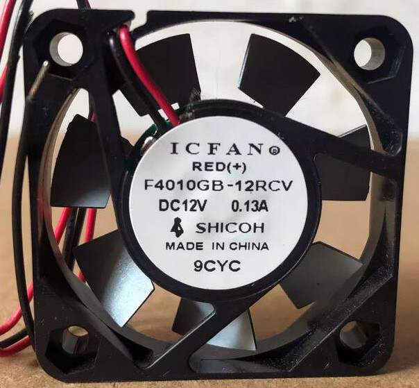 ICFAN F4010GB-12RCV 12V 0.13A 2wires Cooling Fan 