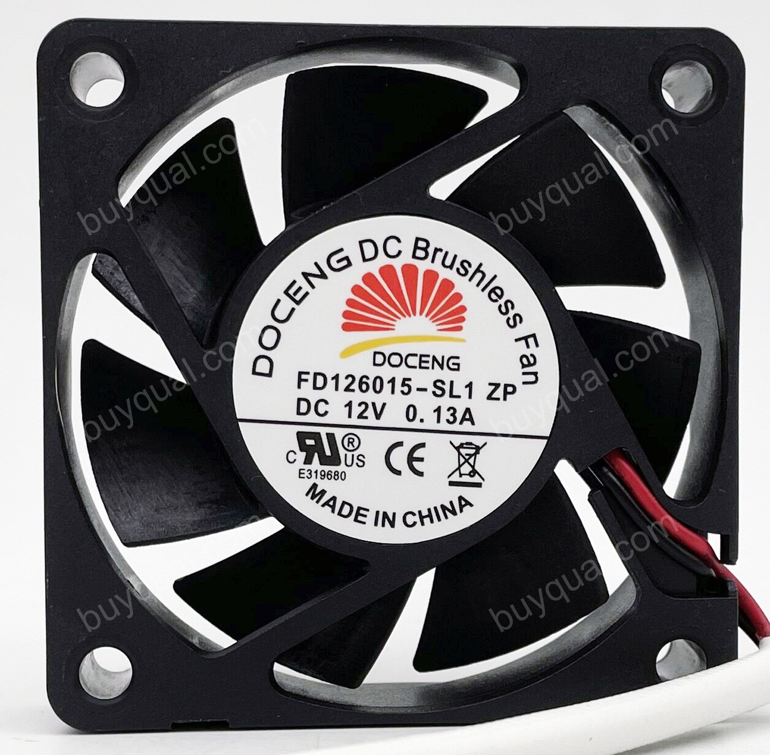 DOCENG FD126015-SL1 ZP 12V 0.13A 2wires Cooling Fan 