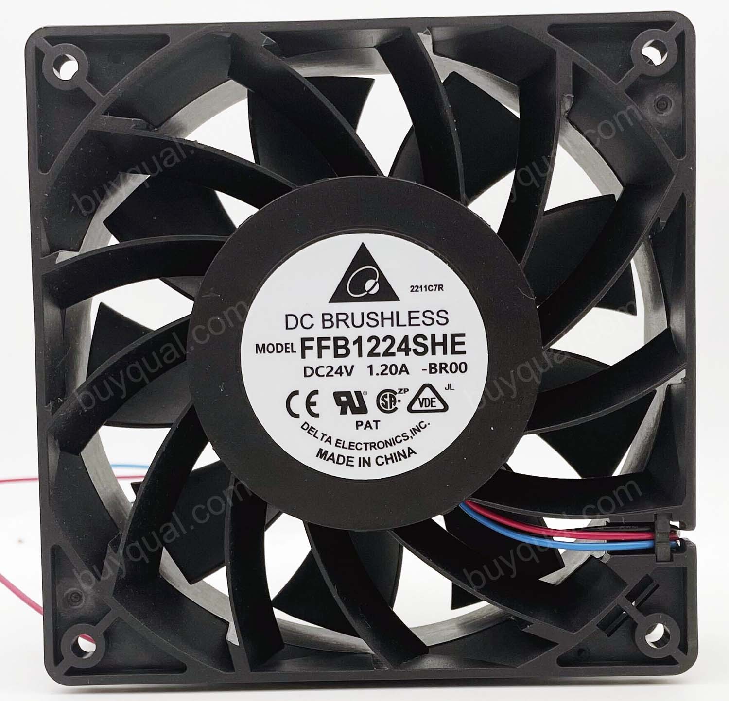 DELTA FFB1224SHE FFB1224SHE-BR00 -R00 24V 1.2A 3wires Cooling Fan