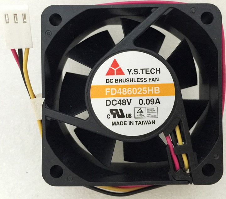 Y.S.TECH FD486025HB 48V 0.09A 3wires 2wires cooling fan
