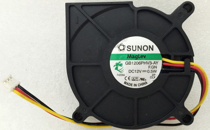 SUNON GB1206PHV3-AY 12V 0.5W 3wires cooling fan
