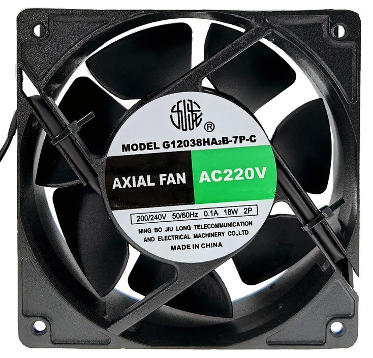 JIULONG G12038HA2B-7P-C 200-240V 0.1A 18W 2wires Cooling Fan