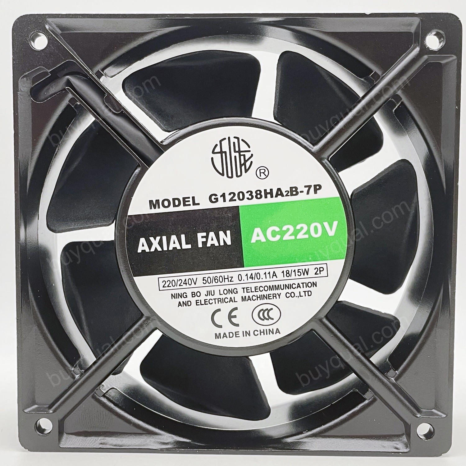 JIULONG G12038HA2B-7P 220/240V 0.14A 2wires Cooling Fan