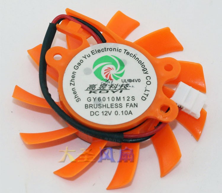 KOYI GY6010M12S 12V 0.10A 2wires Cooling Fan 
