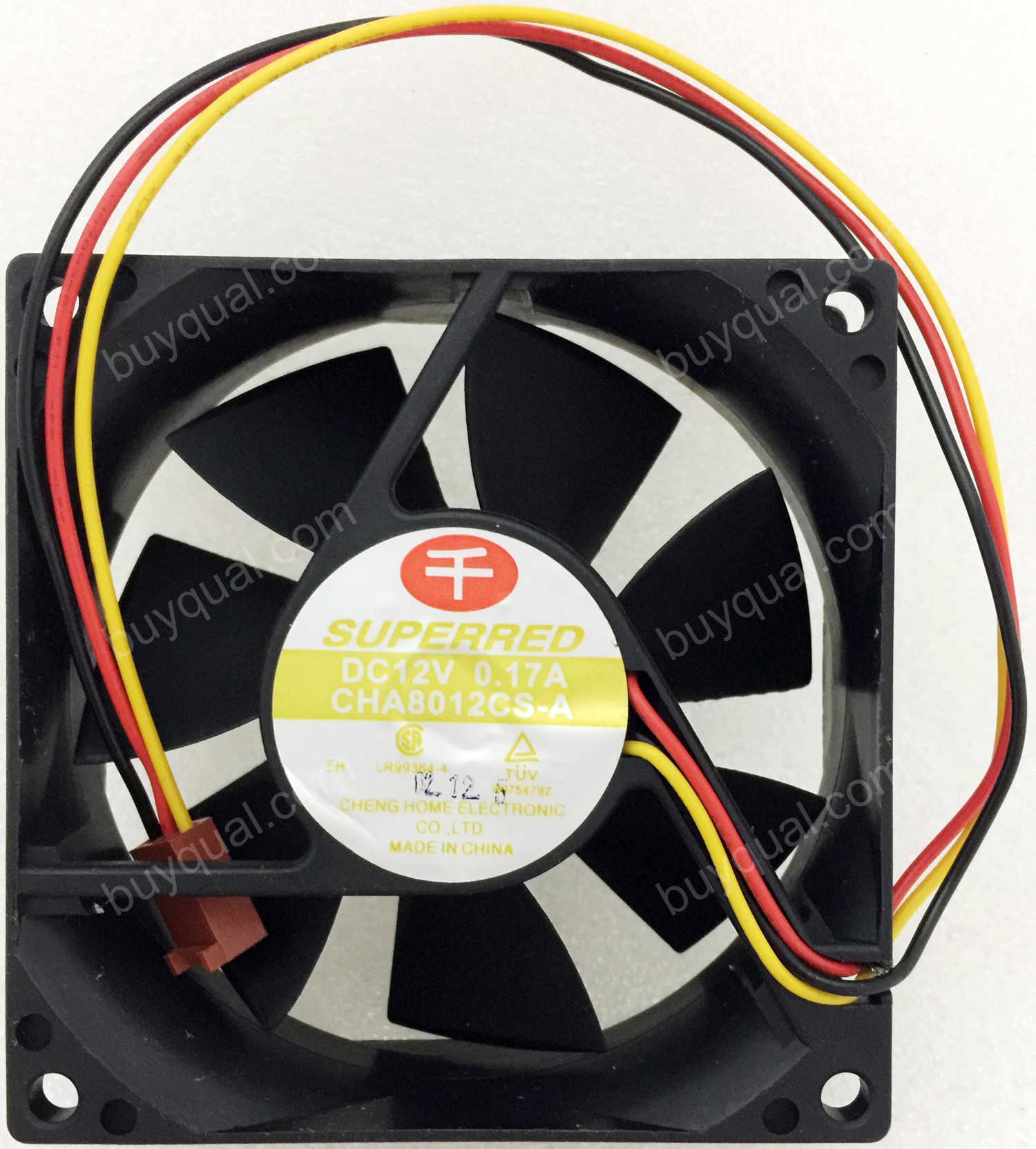 SUPERRED CHA8012CS-A 12V 0.17A 3wires cooling fan