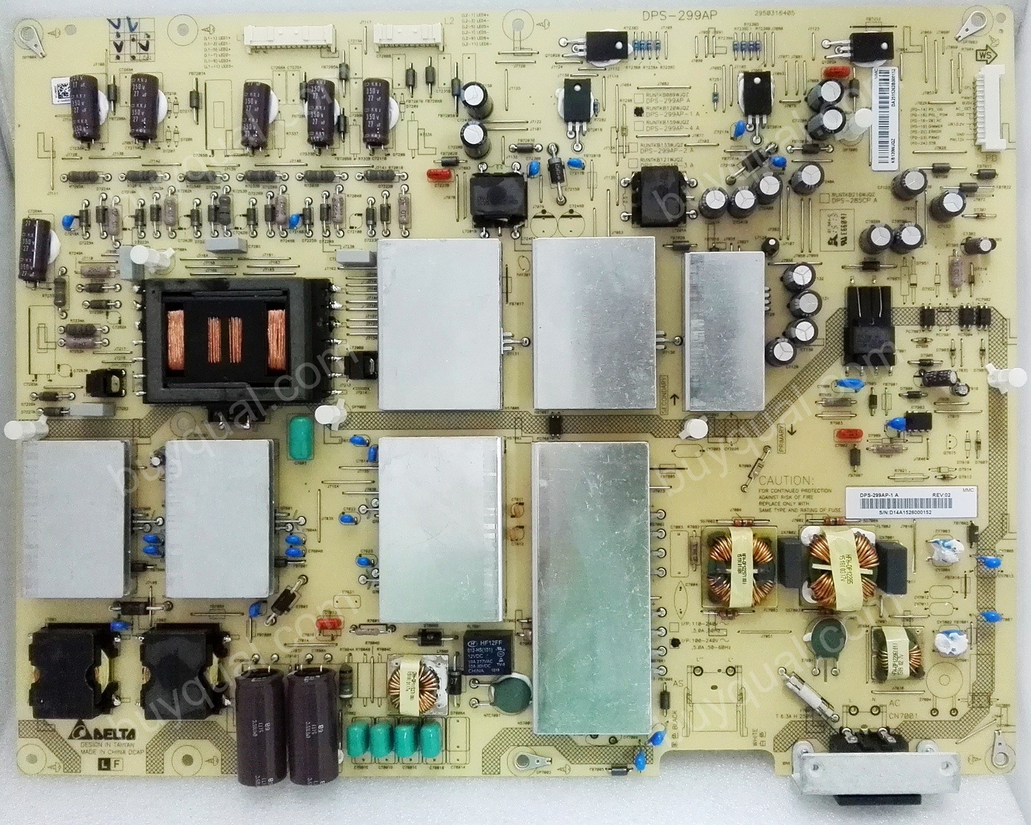 Sharp RUNTKB120WJQZ DPS-299AP, DPS-299AP-1A Power Supply / LED Board