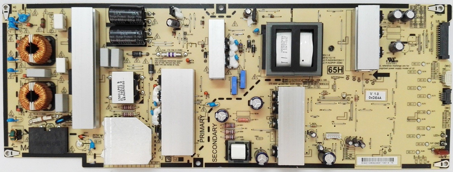 LG EAY64229411 OPVP-0302 LGP65H-16UH12 Power Supply Board for 65UH9500 65UH950V