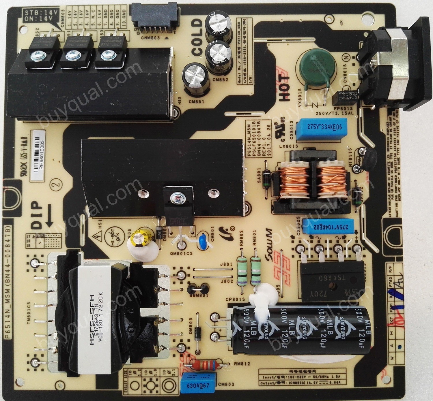 Samsung BN44-00847B P6514N_MSM PSLF650101B Power Supply Board - New