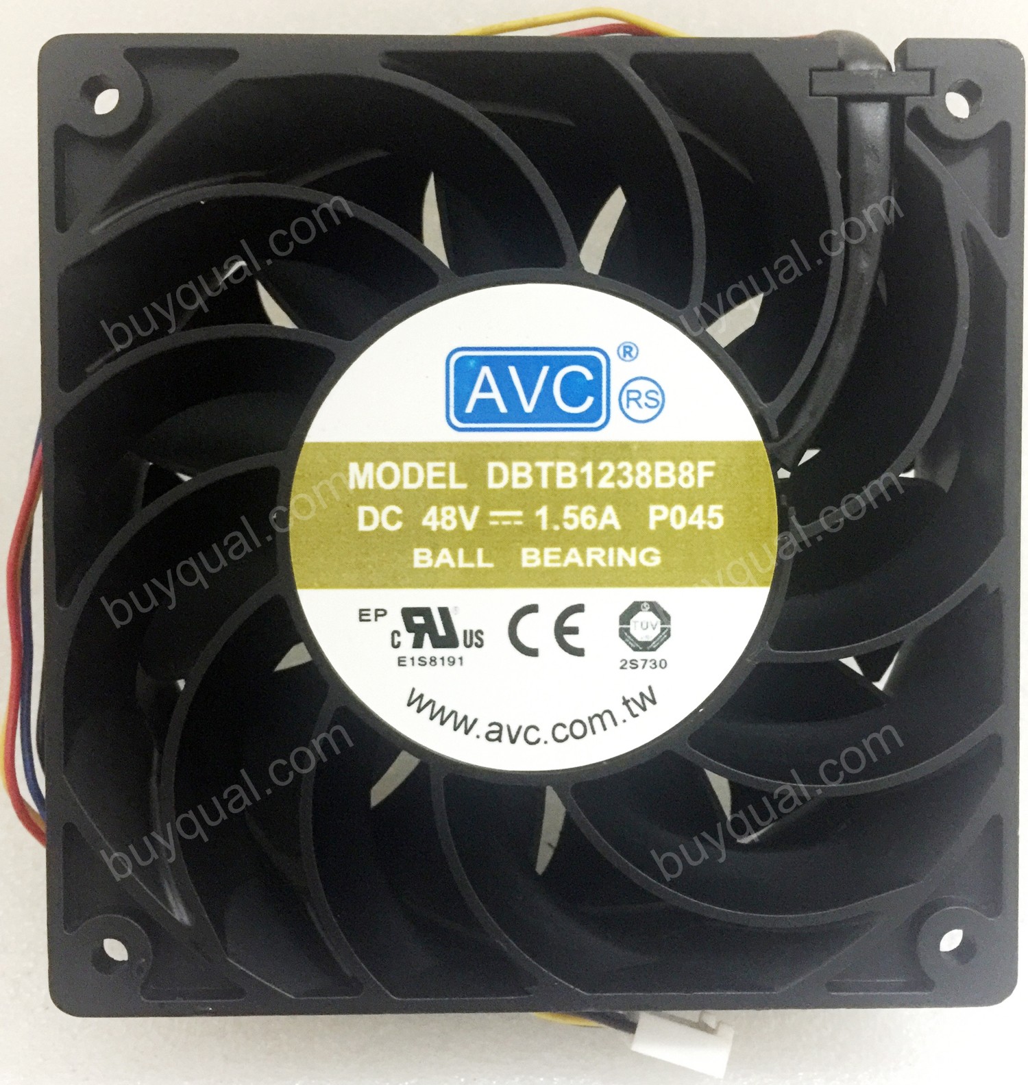 AVC DBTB1238B8F 48V 1.56A 4wires Cooling Fan - Used