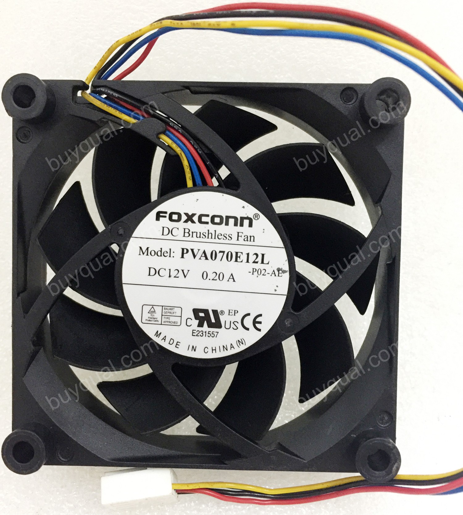 FOXCONN PVA070E12L 12V 0.2A 4wires DC Cooling Fan