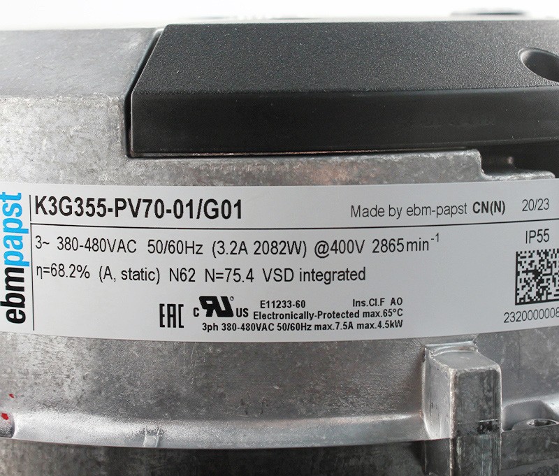 Ebmpapst K3G355-PV70-01/G01 380-480V 3.2A 2082W Cooling Fan - Original New