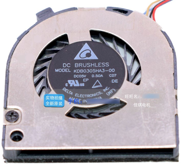 DELTA KDB0305HA3-00 5V 0.50A 4wires Cooling Fan