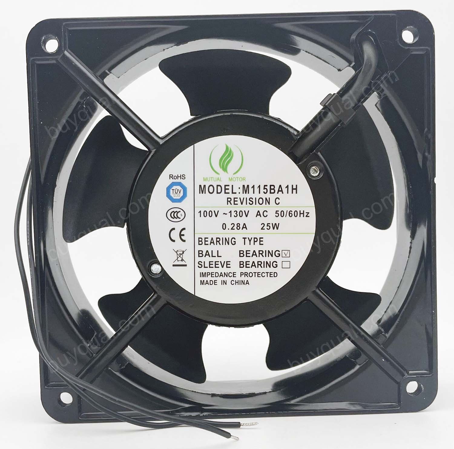 MUTUALMOTOR M115BA1H 100/130V 0.28A 25W 2wires Cooling Fan 