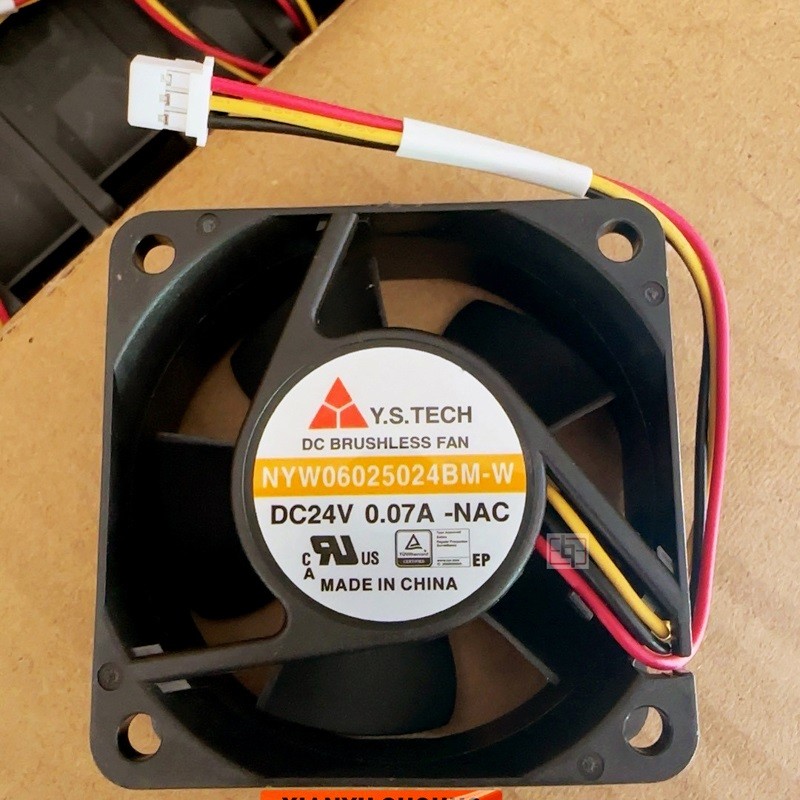 Y.S.TECH NYW06025024BM-W 24V 0.07A 3wires Cooling Fan