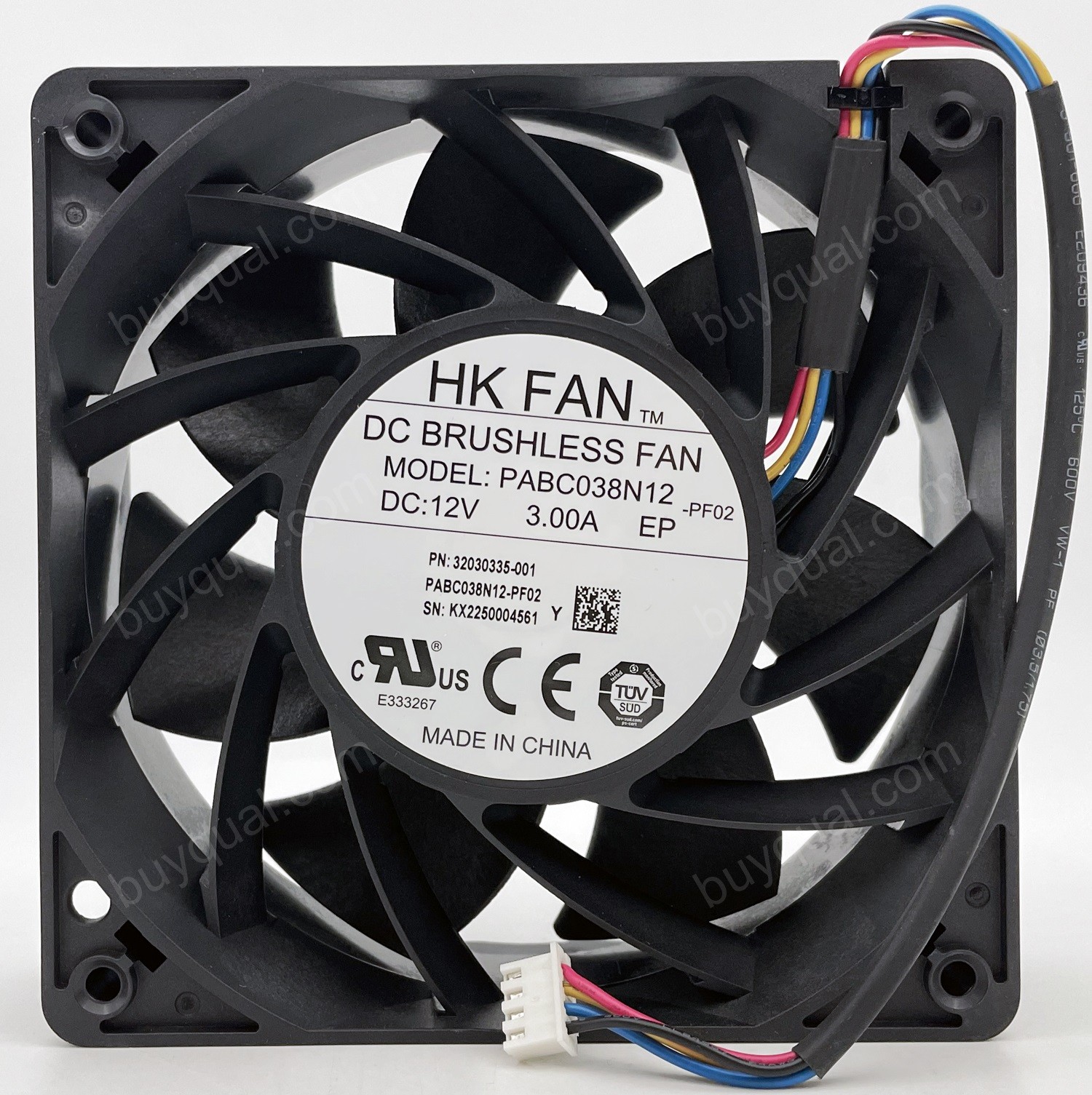 HK FAN PABC038N12 12V 3.00A 4wires Cooling Fan - Original New