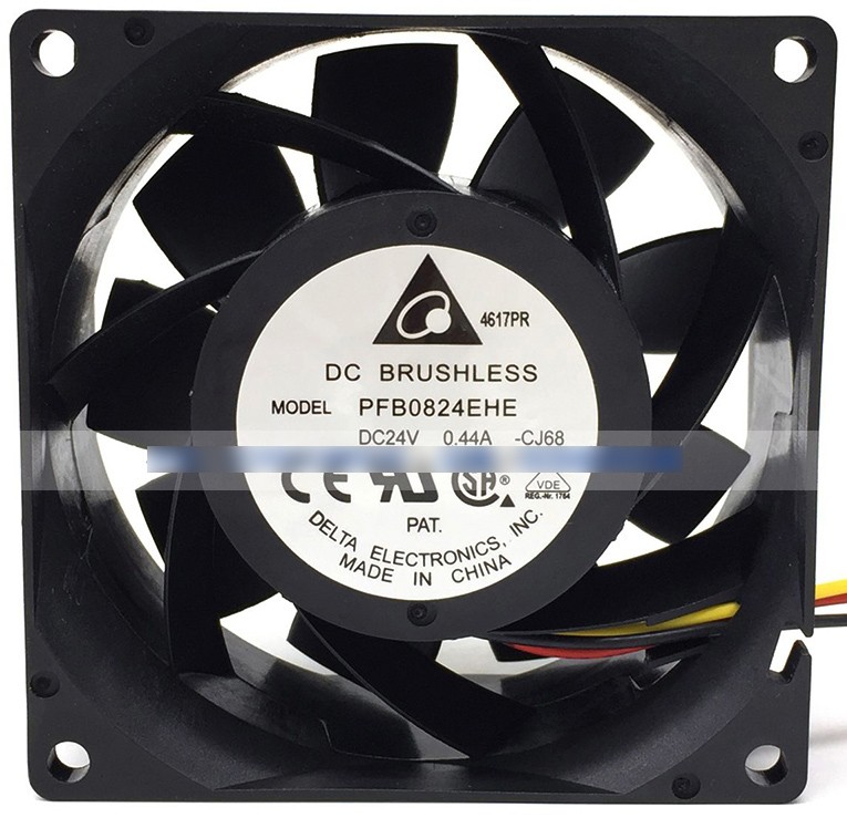 DELTA PFB0824EHE 24V 0.44A 3 Wires Cooling Fan - Original New